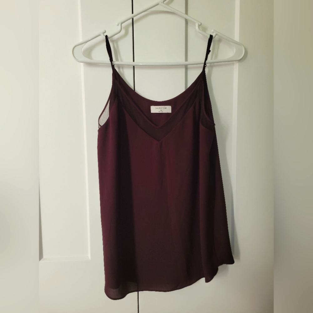 Plum Babaton Cami w/ Mesh Details